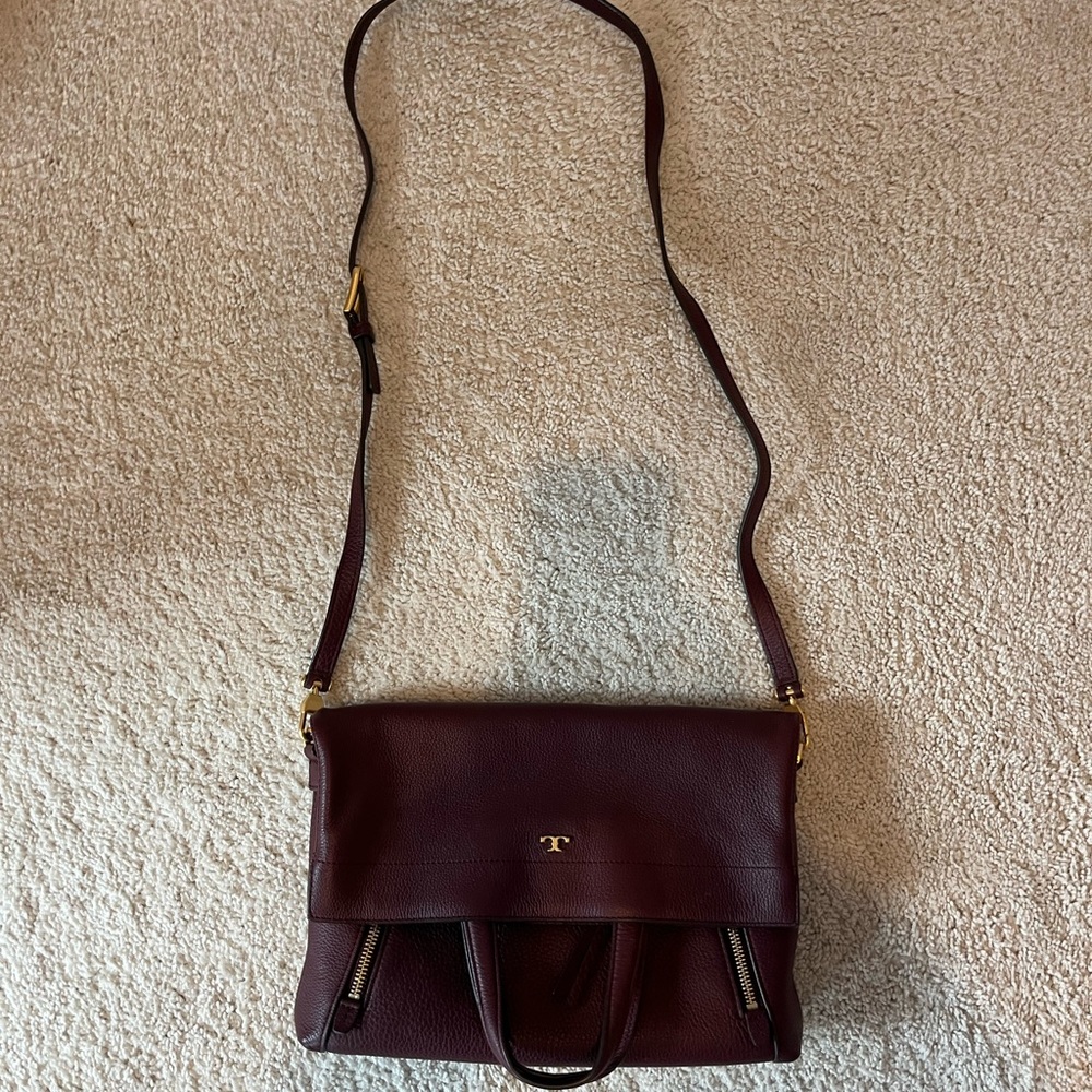 Tory Burch Maroon Crossbody Leather bag